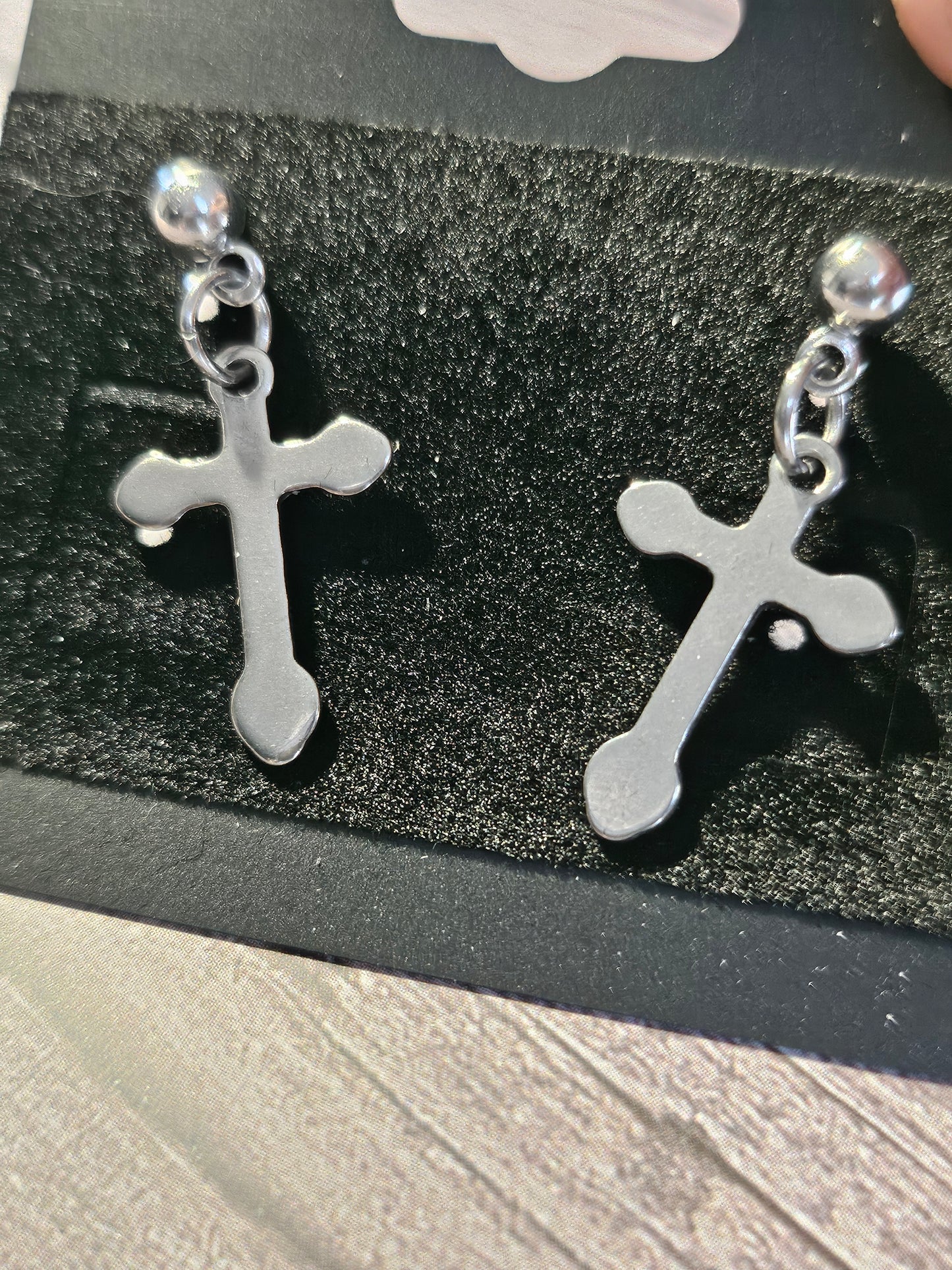 Stainless Steel Cross Earrings