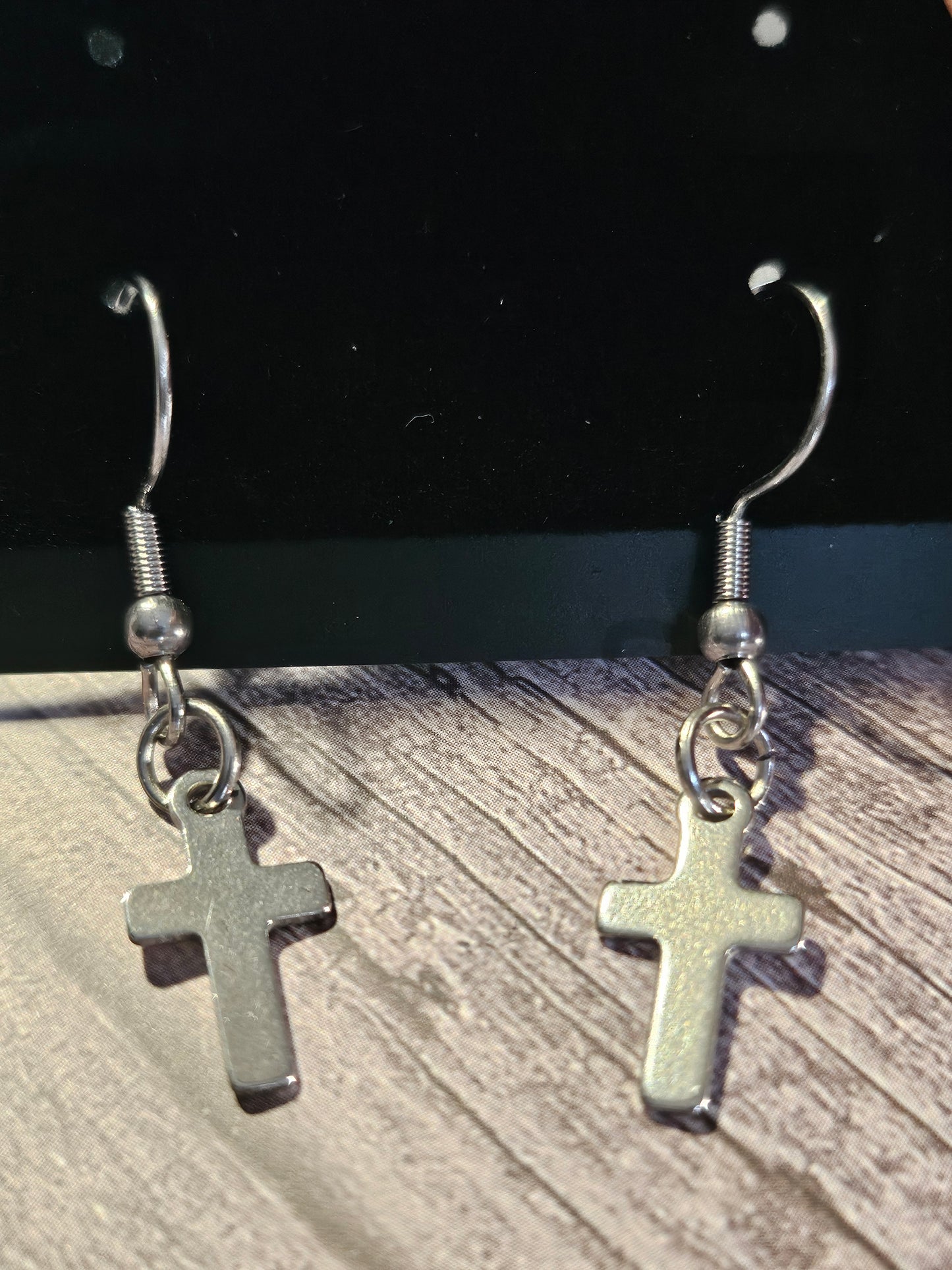 Stainless Steel Cross Earrings