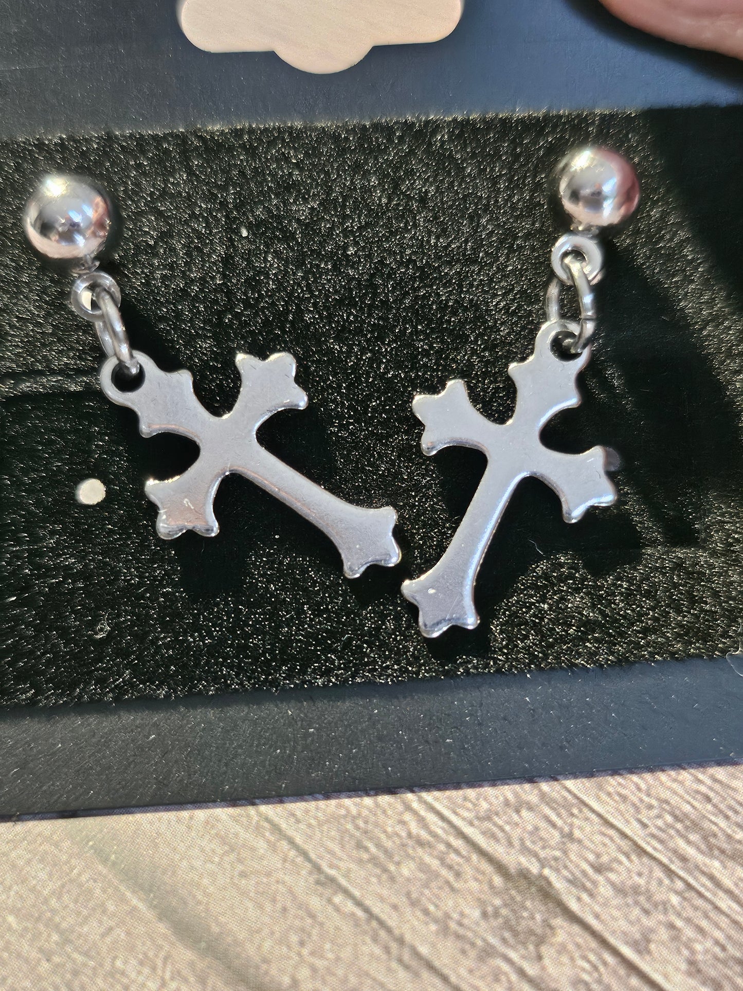 Stainless Steel Cross Earrings