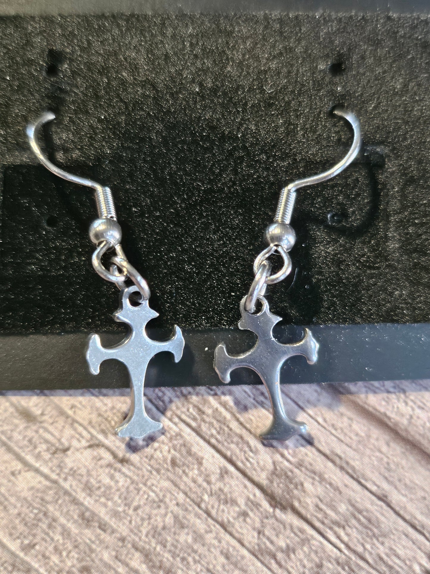Stainless Steel Cross Earrings