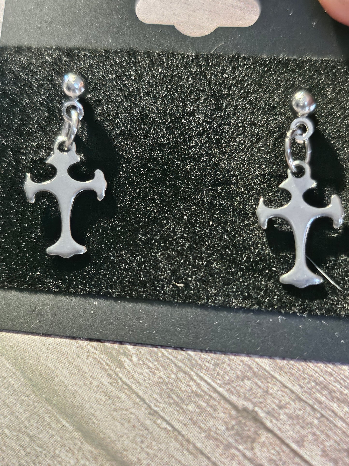 Stainless Steel Cross Earrings