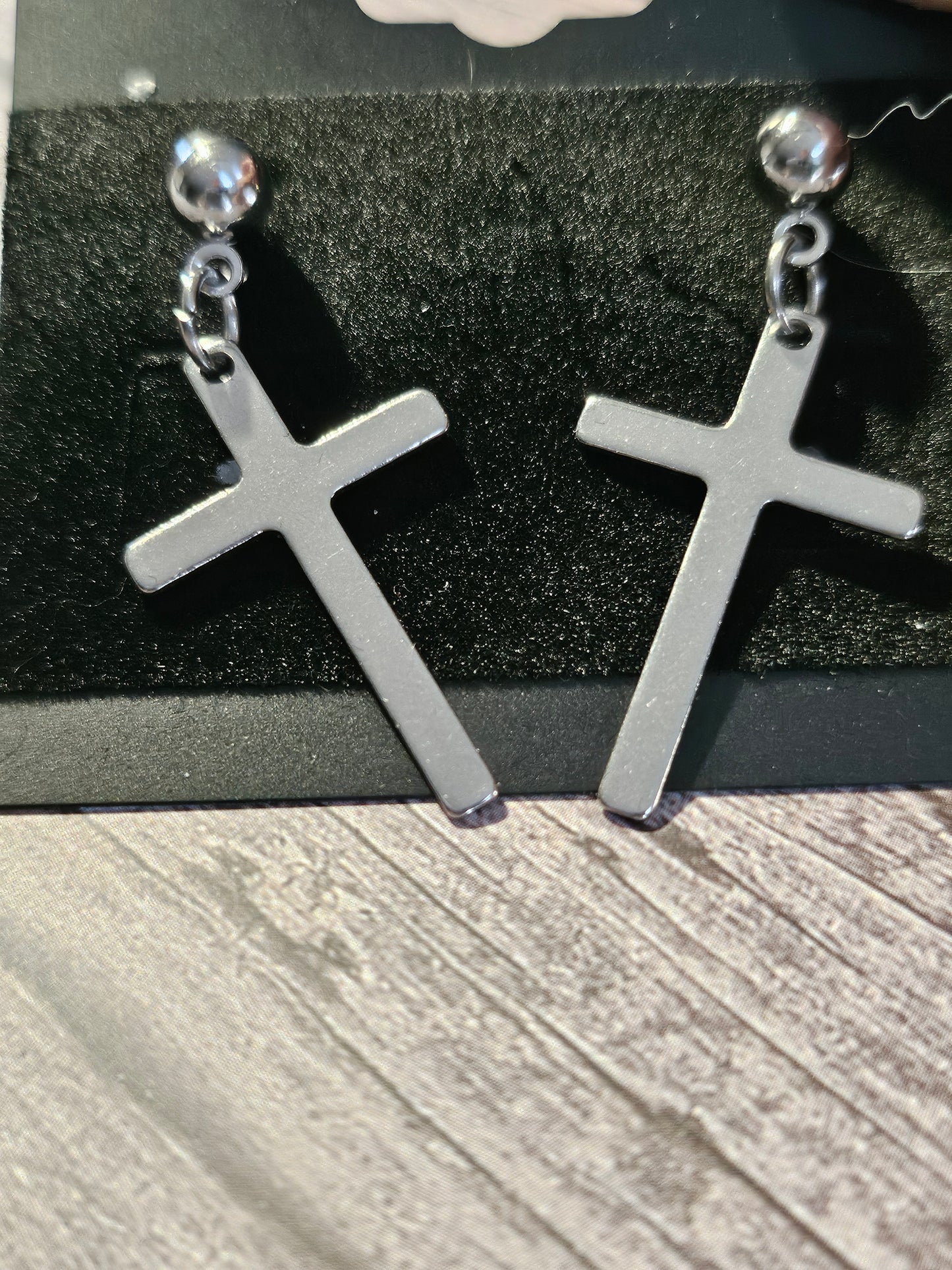 Stainless Steel Cross Earrings
