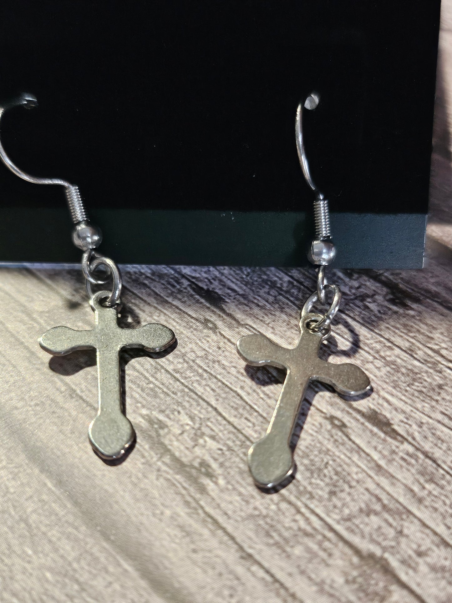 Stainless Steel Cross Earrings