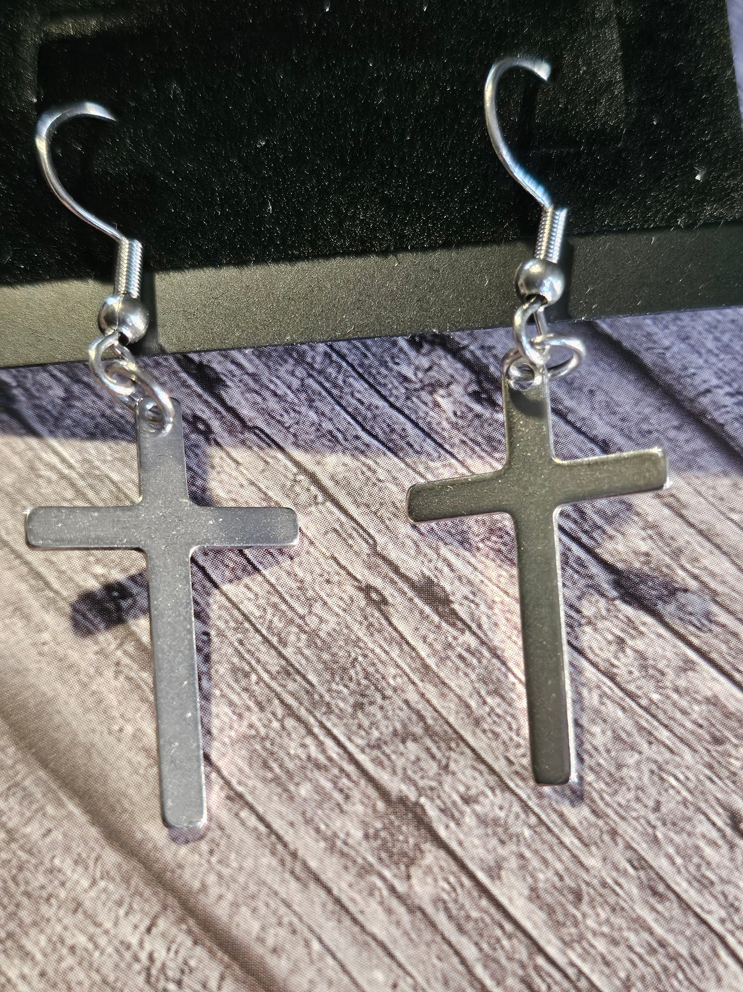 Stainless Steel Cross Earrings