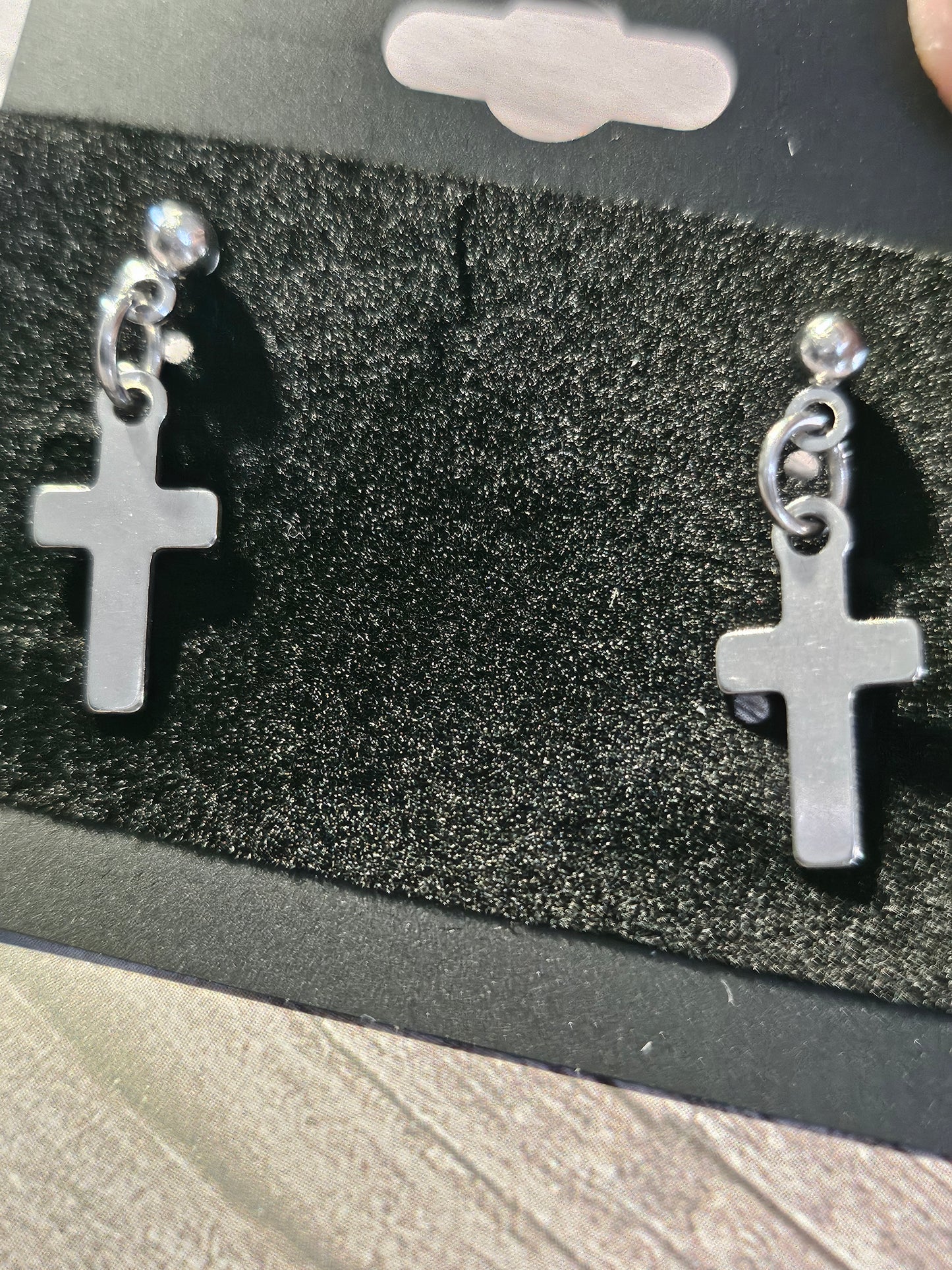 Stainless Steel Cross Earrings