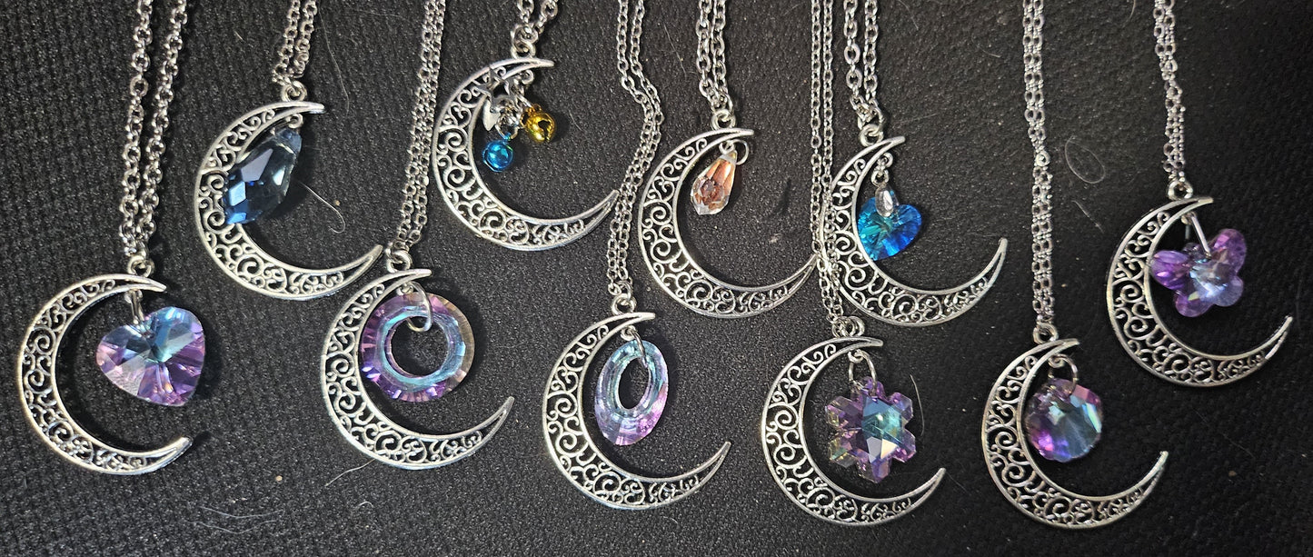 *NEW* Moon w/ crystals or dangle charms